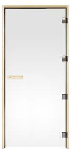 Karmen har magnetliststängning och dörren har kraftiga gångjärn av aluminium med täckdekor i rostfritt stål. BRONSFÄRGAT GLAS 6x19 590x1890 mm Art. nr. 9511 3160 Gran 7x19 690x1890 mm Art. nr. 9511 3170 Gran 7x19 690x1890 mm Art.