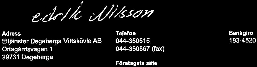 Degeberga-Uittskövle AB. Offert Offertnummer 116 Vår referens Er referens Offertdatum Giltig t-o.m. Fredrik Nilsson 2017-09-22 2017-10-22 Scouterna Brösarp Artikel Fast pris Antal 1.