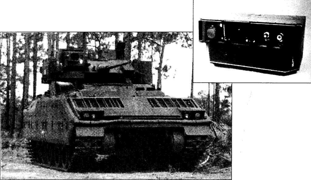 ChP 99-01 2001-06-19 Sida 46 (74) Figur 16: Antisensorlasersystemet Stingray, på vänster sida om tornet, monterad på en pansarskyttevagn M2 Bradley.