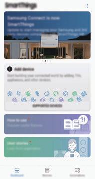Appar och funktioner SmartThings Inledning Anslut till enheter i närheten, t.ex. Bluetooth-headset eller andra smarttelefoner, lätt och snabbt.