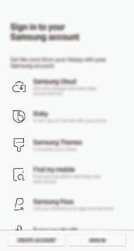 Grunder 6 Logga in på ditt Samsung account. Du kan använda Samsung-tjänster och hålla dina data uppdaterade och säkra på alla dina enheter. Se Samsung account för mer information.