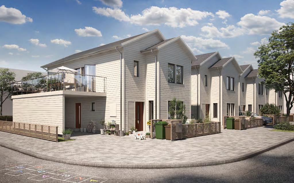 8 KOLLA TERRASSHUS Bo uppe, umgås nere KOLLA TERRASSHUS: 2-PLAN, 131 KVM, 5 RUM Kolla Terrasshus är ett rymligt kedjehus på två plan som erbjuder ett bekvämt boende med gott om plats för hela