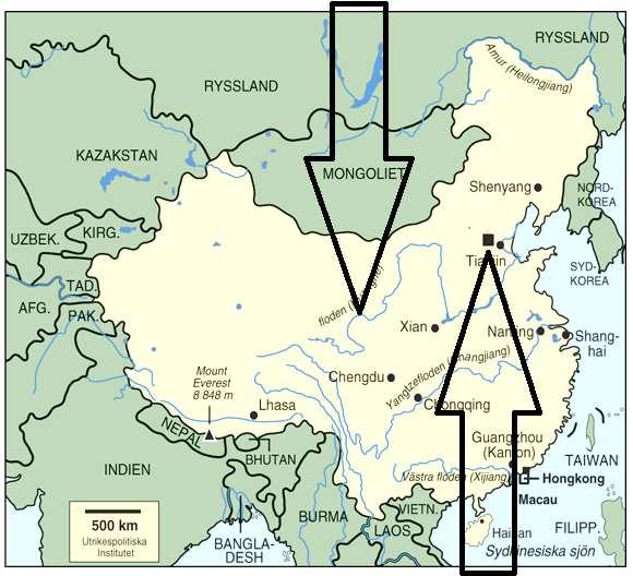 1 12 42 61 FRÅGA 10: GEOGRAFI / KINA VUEN Vilken färg förknippas med den floden?