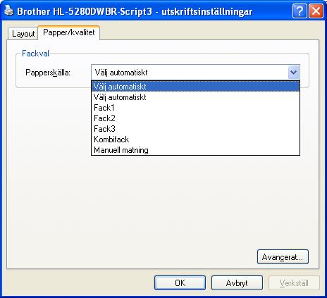 .. på fliken Allmänt i dialogrutan Brother HL-5270DN/HL-5280DW BR-Script3 - egenskaper.