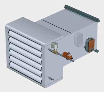 Installationsexempel Temperaturstyrd luftflödesreglering på/av Ventil med ställdon ATDZ-17-4 Blandningsdel med filter ATDZ-01-bb Frysskyddstermostat ATDZ-26-1 Spjällmotor Belimo ATDZ-27-1