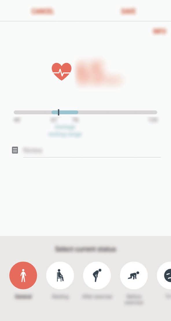 Program och funktioner 2 Placera fingret på pulsmätaren på enhetens baksida.