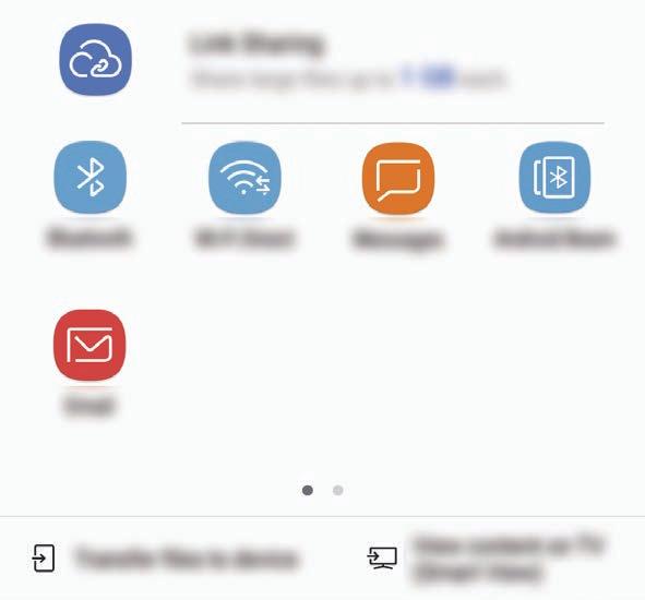 Program och funktioner Dela innehåll Dela innehåll med hjälp av olika delningsalternativ. Följande åtgärder är ett exempel på hur du kan dela bilder.