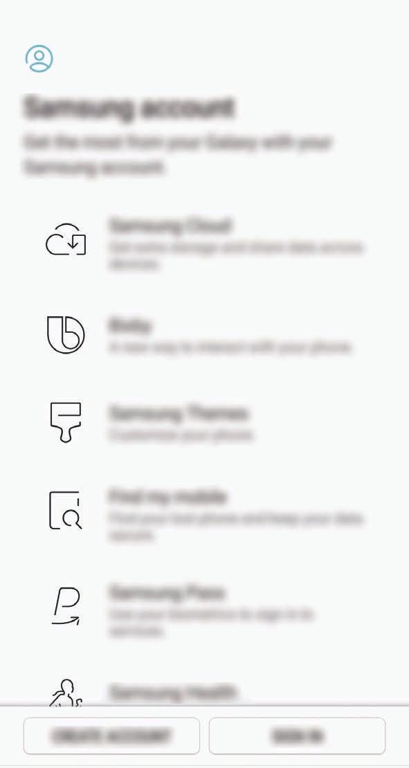 Grunder 6 Logga in på ditt Samsung Account.