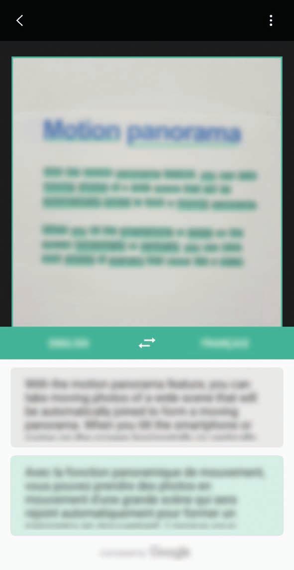Program och funktioner Identifiera och översätta text Identifiera och spara information på visitkort eller identifiera text i en bild för att dela