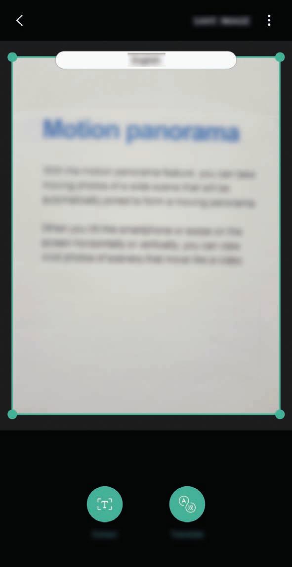 Enheten identifierar skyltens text och översätter den till ditt valda språk.