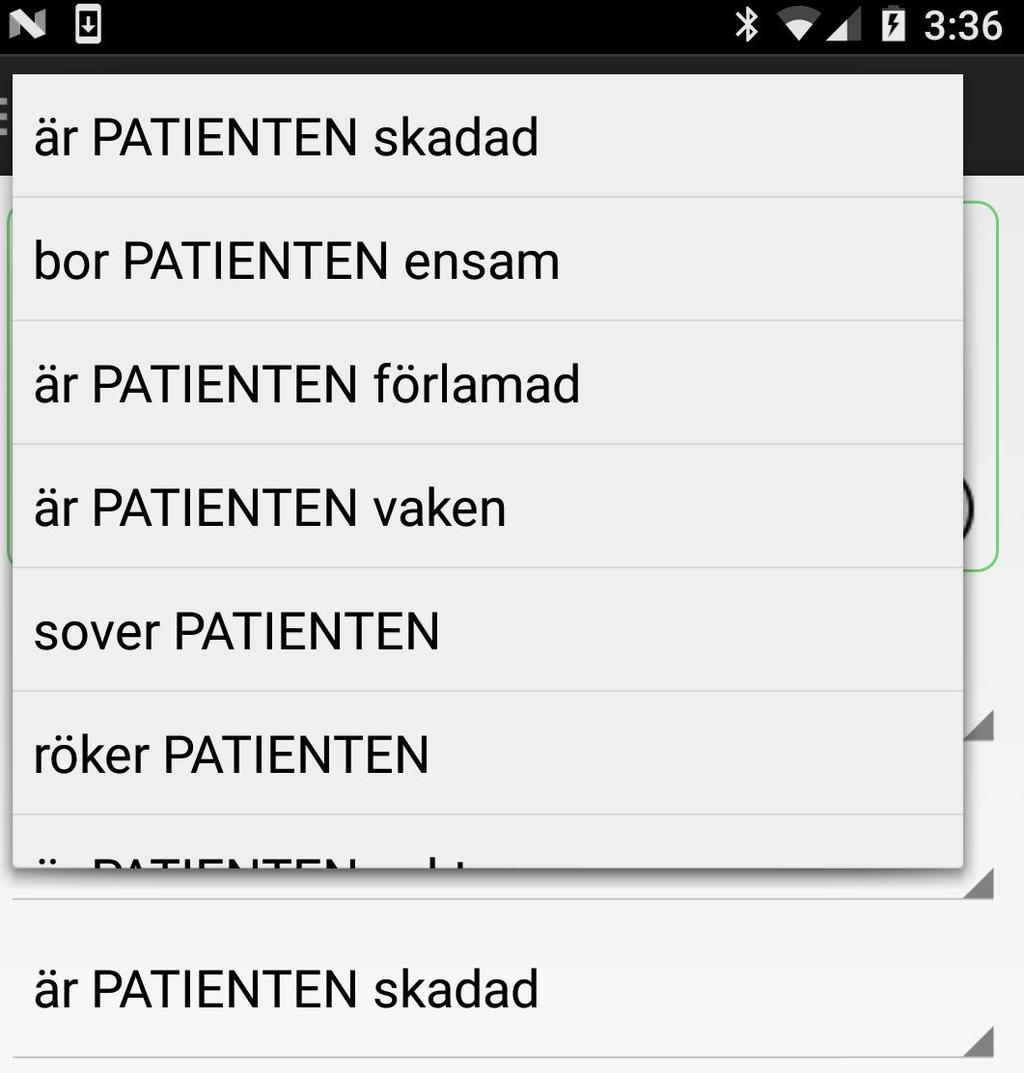välj skadad