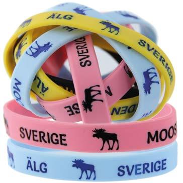 31 SILIKONARMBAND Populära dekorationsarmband i fyra valfria färger med