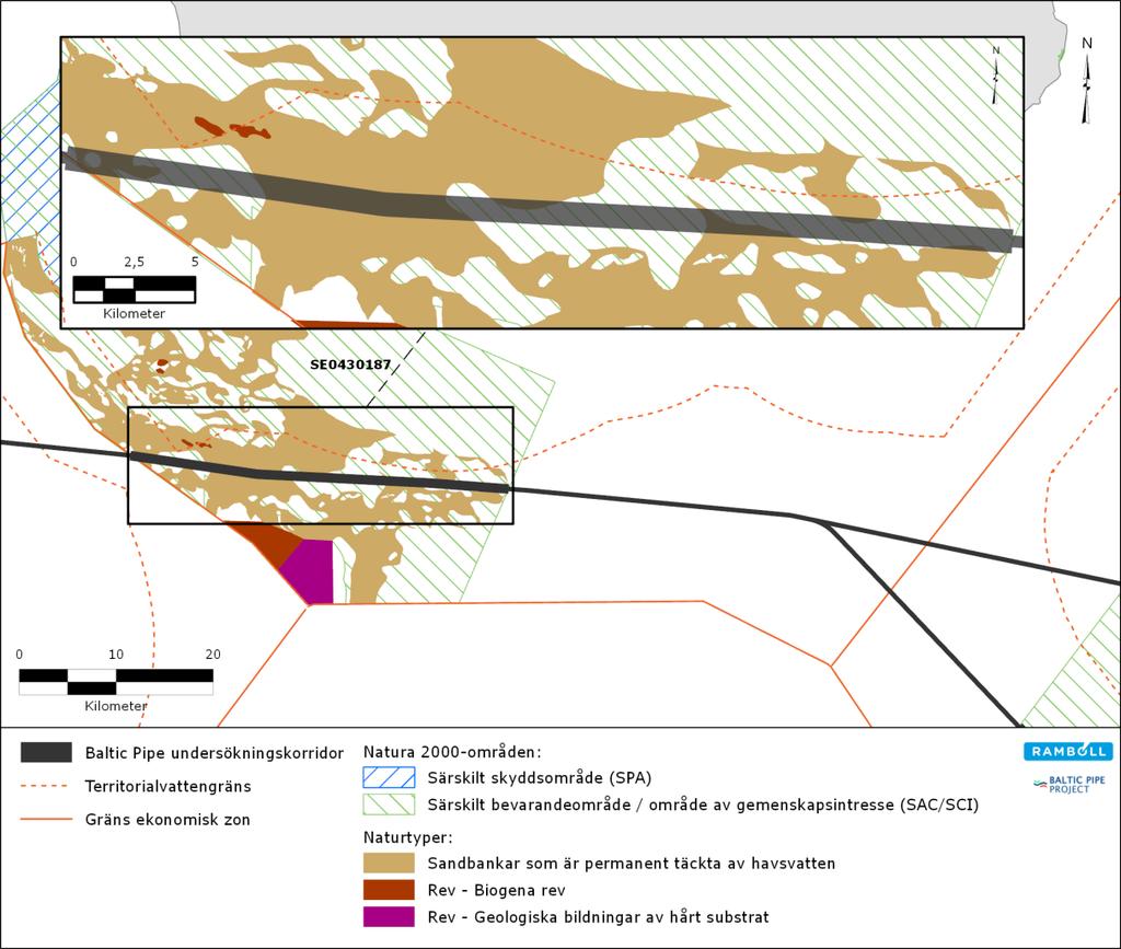 14 of 28 Figur 8.3-1 Aktuell information om skyddade naturtyper inom Natura 2000-området, baserad på information från Länsstyrelsen Skåne (2017). 8.3.2 Utpekade arter; marina däggdjur Tumlare Tumlaren (Phocoena phocoena) är den enda bofasta valarten i Östersjön.