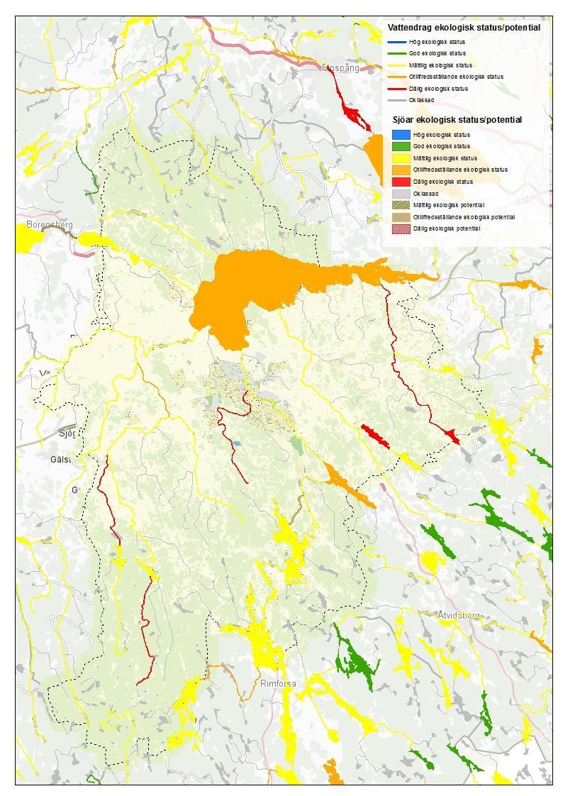 Bakgrund Bild ur VISS (vatteninformationssystem Sverige). Uppdaterade GIS-skikt finns i LinGIS. 2.