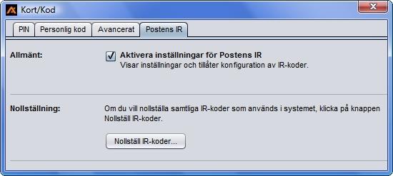 Postens IR Gäller endast från Vaka Ver. 2.XX För att aktivera Postens IR.