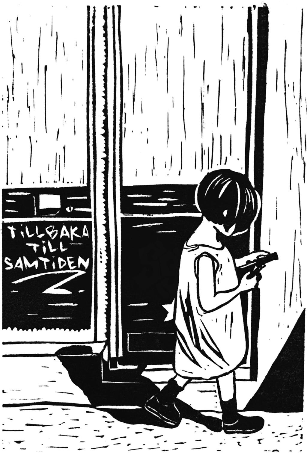 Bild: Tian Gan, linoleumsnitt till boken Stockholm Syndromes.