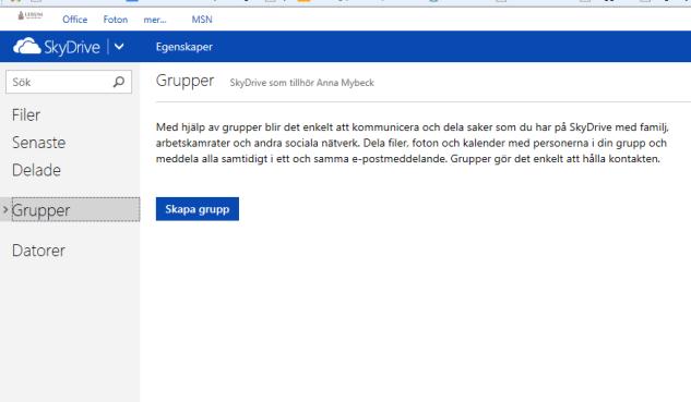2 (11) Skapa en grupp För att komma till grupper kan du logga in