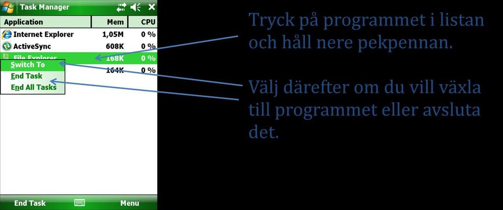 Använd Task Manager för att
