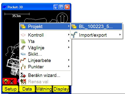 3.2 Skapa nytt Projekt Pocket 3D startar alltid upp i senaste använda projektet.