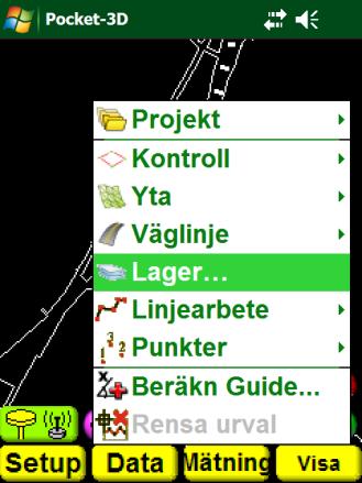 Skärmen Radera Redigera Dölj lager Beräkna läng Bilda linje av markerade punkter mm. Sätt ut objekt. 3.
