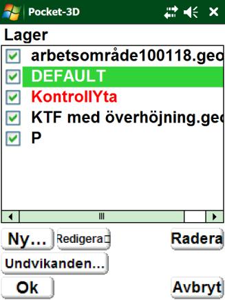 Man kan också redigera respektive lagers utseende genom att markera lager och tryck Redigera.