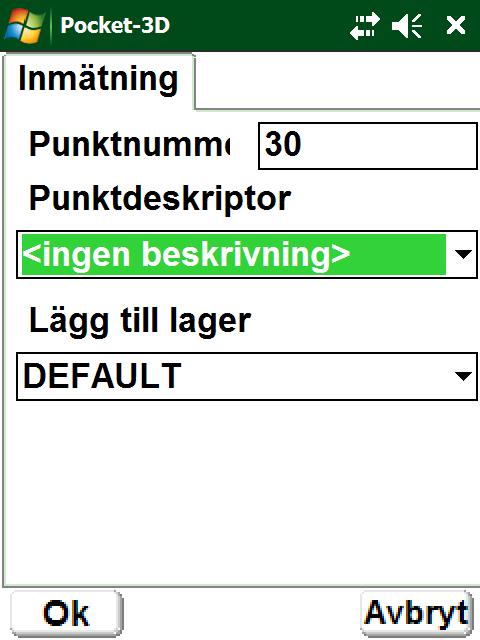 start-punktnummer Ange ev.