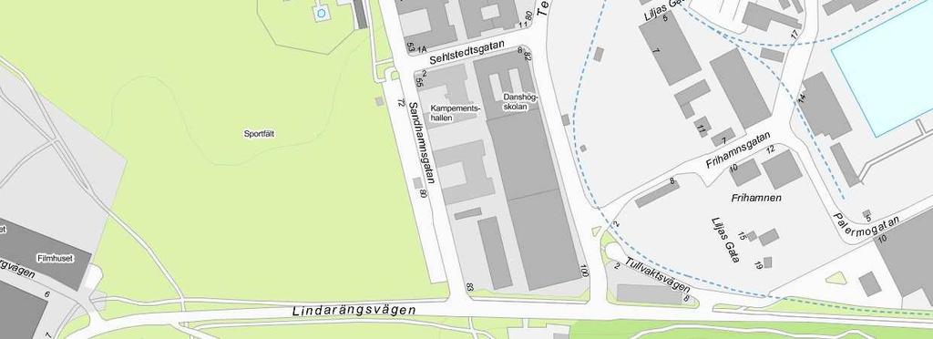 m. i stadsdelen Ladugårdsgärdet, Dp 2010-18173 Översiktskarta med planområdet inringat.