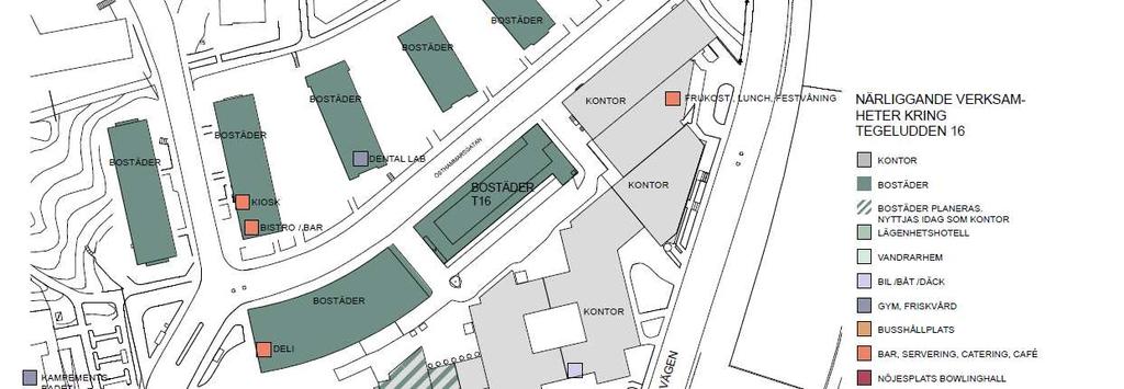 De omvandlade fastigheterna har fått takpåbyggnader vilka omfattar två till tre våningars påbyggnad.