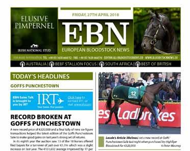 bloodstocknews.eu/subscribe & complete our online form using voucher code SC18 or email doug@thoroughbred-advertising.co.uk quoting the same code * By registering for a 14 day free trial, you are under no obligation to take out a subscription.