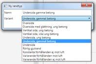 Navigation Listan med samtliga definierade randtyper syns då Tryck på Ny Ge den nya