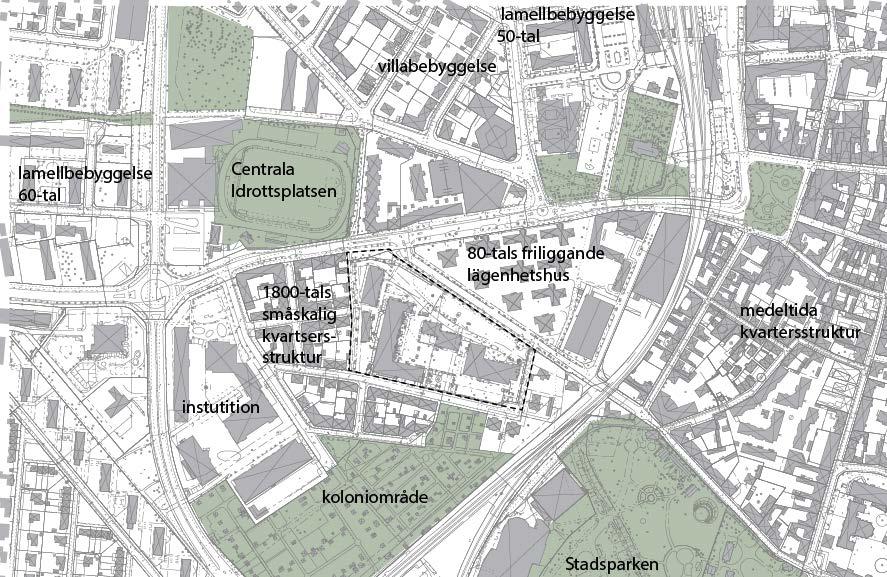 Serviceförvaltningen 39(49) Variarad bebyggelse runt tävlingsområdet Riksintresset Lunds Medeltida stad Lund [M87] Motivering: Stiftsstad och universitetsstad, en av landets äldsta och mest betydande