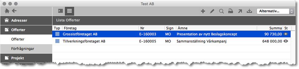 22 ADJOB 5.0 4. Bearbeta kunden Bearbeta kunden Offert > Lista > Bevakade Listan med bevakade Offerter är ett utmärkt sätt att fråga om kunden fått offerten och om den motsvarar deras specifikation.