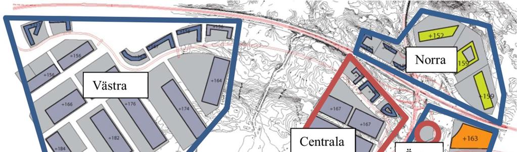 2. Utbyggnadssteg 1 2020 I steg 1 är det centrala området fullt utbyggt med cirka 73 000 m 2 logistik och 27 000 m 2 kontor. Det östra området är utbyggt till cirka 50 % (60 000 m 2 ) med handel.