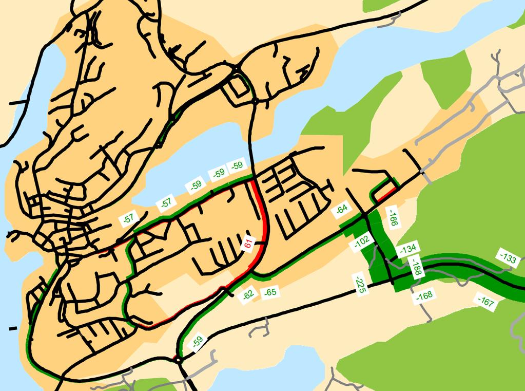 som indikerarar att där finns mer utrymme och trafiken där närmar sig en balans (se Figur 16).