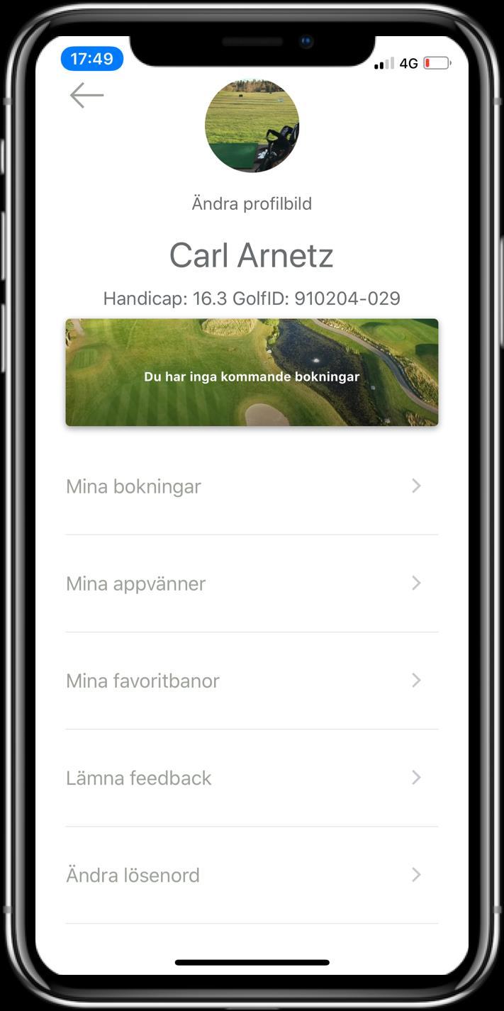 Vad kan jag göra på min profil? Klicka på profilen uppe i högra hörnet för att komma till din profil.
