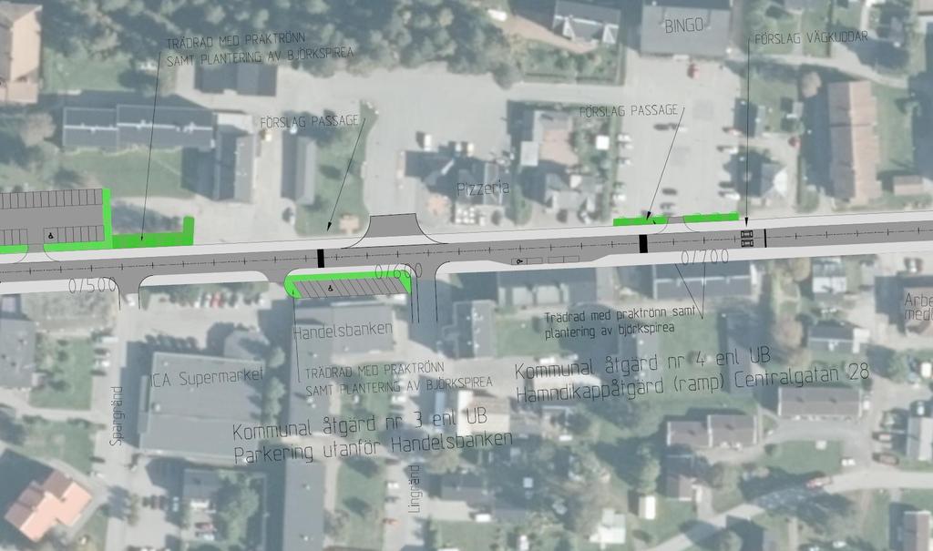 Planritning 3 Gångpassage Eventuell åtgärd vid Bingo (IOGT) Hastighetsdämpande åtgärd Parkering