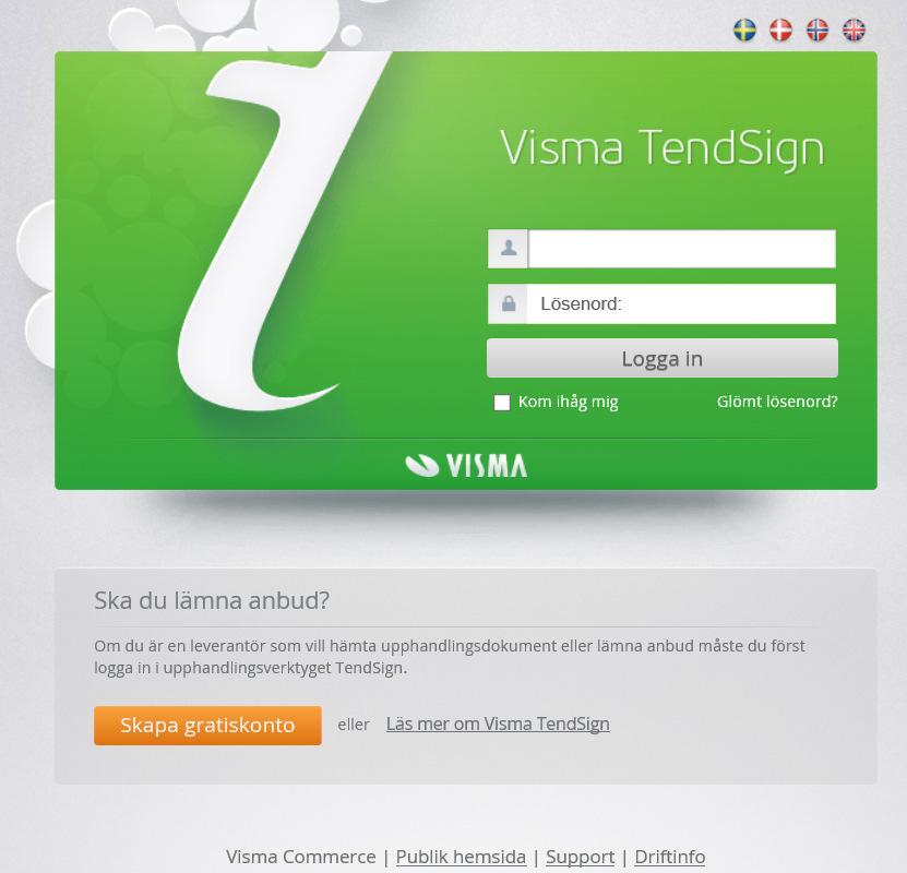 Följande bild kommer då att visas: Välj Hämta förfrågningsunderlag.