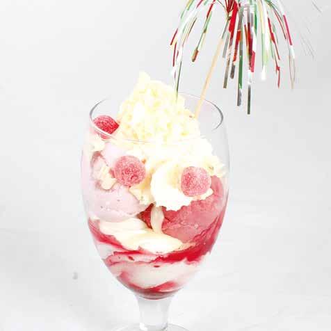 105 120 Juno Rosa hallonkreation GLASS: Mjukglass, halloncheesecakeglass &