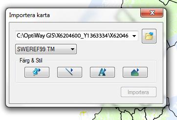 Återställ Återställer kartvyn. Figur 4. Verktygsrad Återställ. Import Importera eget kartmaterial i form av.shp-filer eller.tab-filer. Figur 5. Import Figur 6. Dropdown-meny.