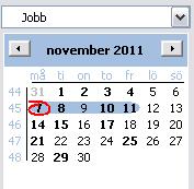 Kalendern kan bara visas för en resurs i taget, på gruppnivå är knappen kalender