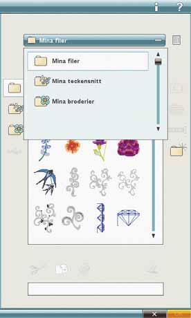 File Manager Öppna en mapp För att öppna en mapp väljer du den och trycker sedan på ikonen öppna mapp, alternativt trycker på mappen och håller nedtryckt. Innehållet i mappen visas i den valbara ytan.
