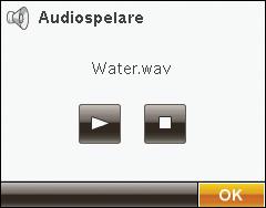 Pop up-meddelanden om File Manager Audiospelare Du kan lyssna till ett ljud när du bläddrar i File Manager. Ljud ler kan sparas i Mina ler.