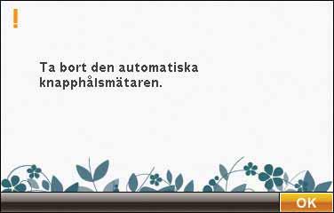Pop up-meddelanden om sömnaden Systemet upptaget Ett timglas visas när maskinen laddar ner, sparar eller yttar ler, och vid andra tidskrävande moment.