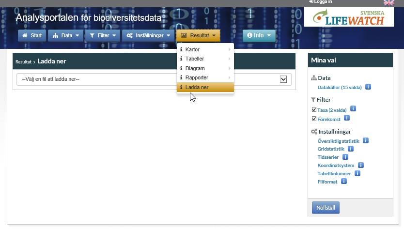 Ett enkelt exempel analysisportal.