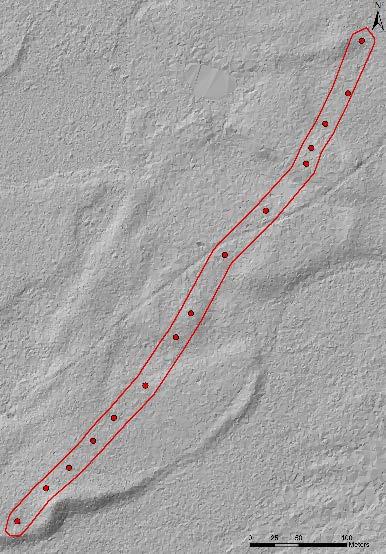 En annan osäkerhet är när lämningen ser bra ut i laserdatat men läget i terrängen är avvikande utifrån erfarenheter om lämningars lägen.