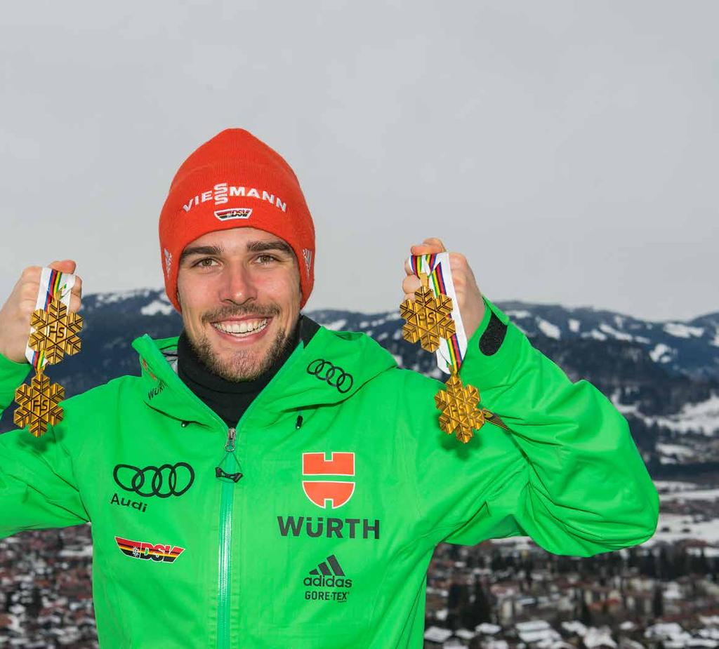 TYSKLAND Historisk guldglans under VM i Lahtis 2017 Johannes Rydzek, 26 år, skrev in sig i historieböckerna under världsmästerskapen i Lahtis, Finland.