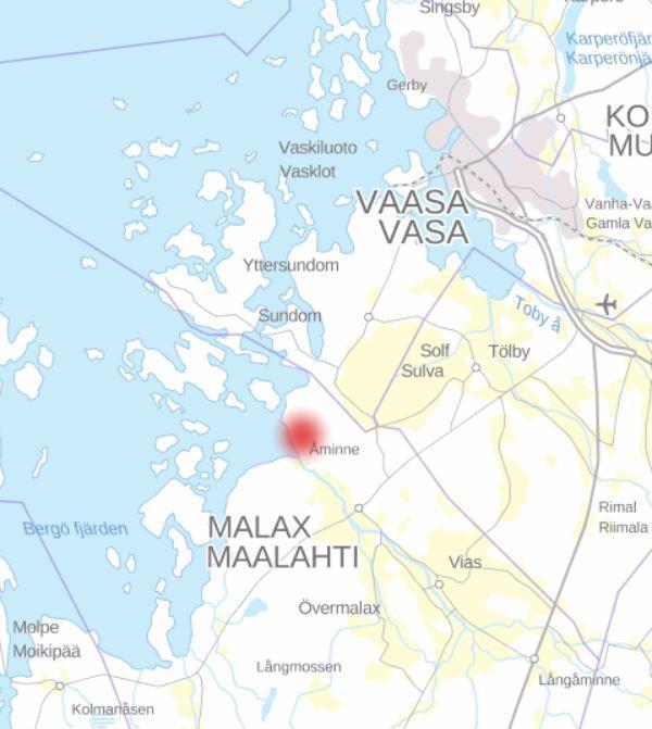 2. PLANERINGSOBJEKT OCH INFLUENSOMRÅDE Planläggningsområdet är beläget i Åminne, Malax.