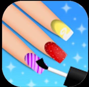 I appen Fairy Tale Nagelsalong får man prova på att måla handens naglar i olika färger och mönster, med eller utan glitter, top coats, och andra