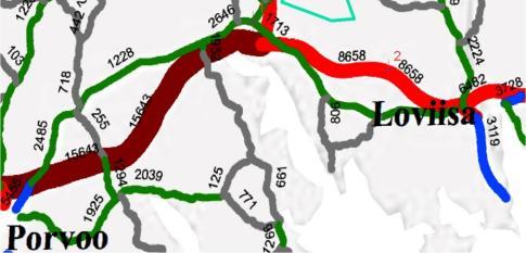 Den tunga trafiken utgjorde cirka 14 % av detta. På västra sidan finns riksväg 6, från vilken det finns en anslutning till planområdet.