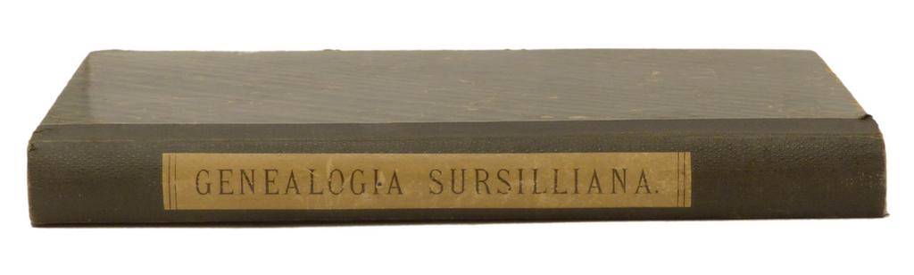 18 Sursill. ALCENIUS, Elias Robert. Genealogia Sursilliana. Helsingfors, J. C. Frenckell & son, 1850. 4:o. (8),+ 345,+ (blank),+ 13,+ (3) s. Lagerfläckig.